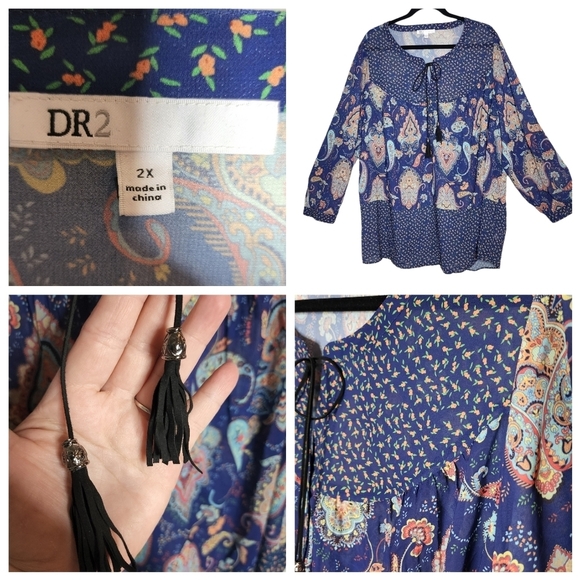 DR2 Daniel Rainn flowy blouse - Picture 1 of 13